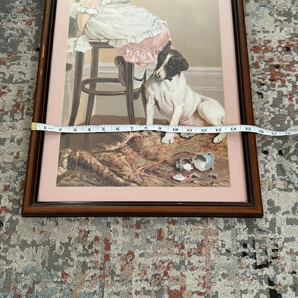 Victorian Lithograph Print Picture frame